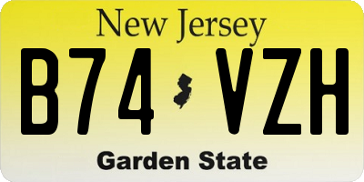 NJ license plate B74VZH