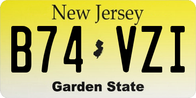 NJ license plate B74VZI