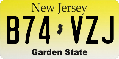 NJ license plate B74VZJ