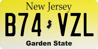 NJ license plate B74VZL
