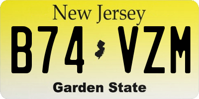 NJ license plate B74VZM