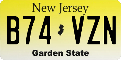 NJ license plate B74VZN