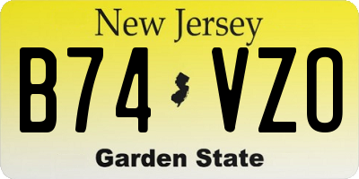 NJ license plate B74VZO
