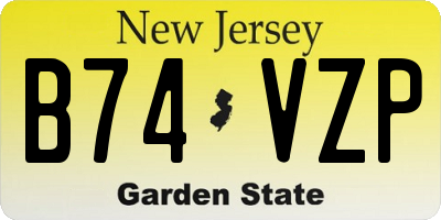 NJ license plate B74VZP