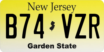 NJ license plate B74VZR