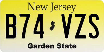 NJ license plate B74VZS