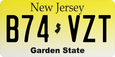 NJ license plate B74VZT
