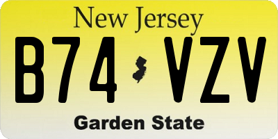 NJ license plate B74VZV