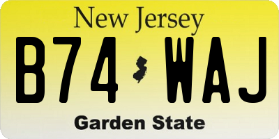 NJ license plate B74WAJ