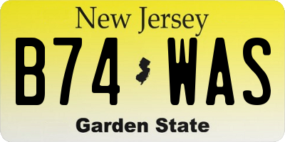 NJ license plate B74WAS