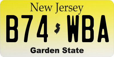 NJ license plate B74WBA