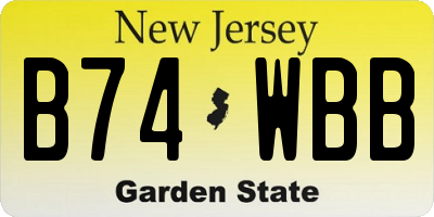 NJ license plate B74WBB