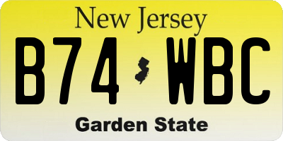 NJ license plate B74WBC