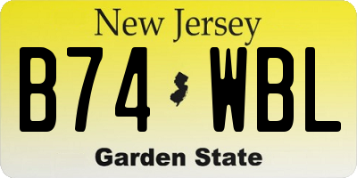 NJ license plate B74WBL