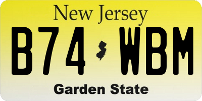 NJ license plate B74WBM