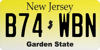 NJ license plate B74WBN