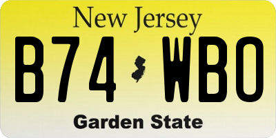 NJ license plate B74WBO