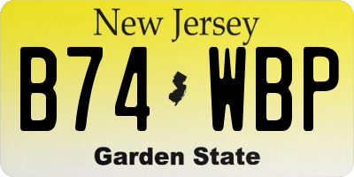 NJ license plate B74WBP