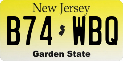 NJ license plate B74WBQ
