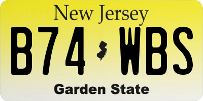 NJ license plate B74WBS