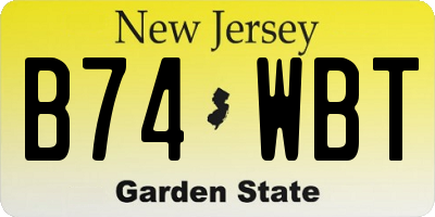 NJ license plate B74WBT