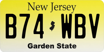 NJ license plate B74WBV
