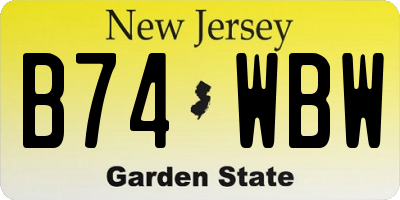 NJ license plate B74WBW
