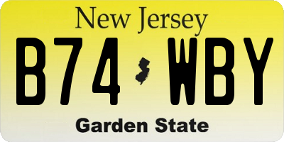 NJ license plate B74WBY