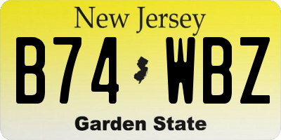 NJ license plate B74WBZ