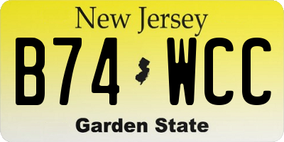 NJ license plate B74WCC