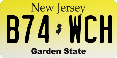 NJ license plate B74WCH