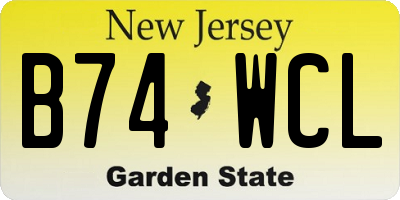 NJ license plate B74WCL