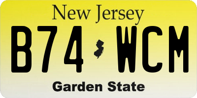NJ license plate B74WCM
