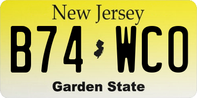 NJ license plate B74WCO