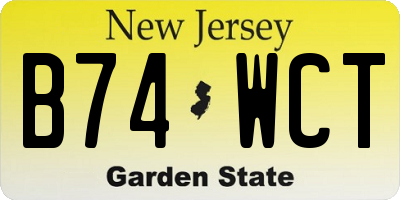 NJ license plate B74WCT