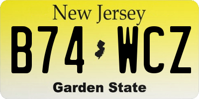 NJ license plate B74WCZ
