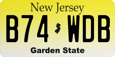NJ license plate B74WDB