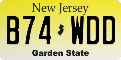 NJ license plate B74WDD