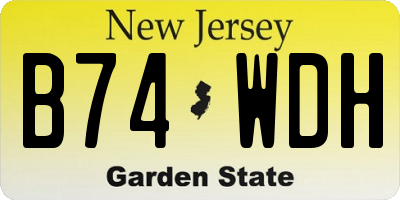 NJ license plate B74WDH