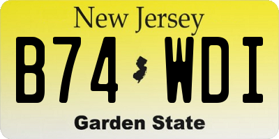 NJ license plate B74WDI