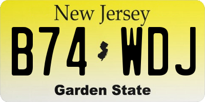 NJ license plate B74WDJ