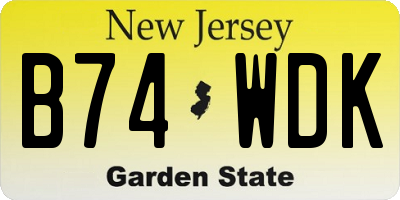 NJ license plate B74WDK