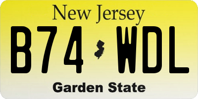 NJ license plate B74WDL