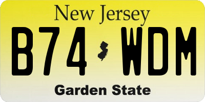 NJ license plate B74WDM
