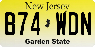 NJ license plate B74WDN