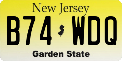 NJ license plate B74WDQ