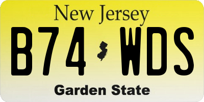 NJ license plate B74WDS