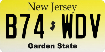 NJ license plate B74WDV