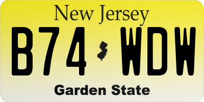 NJ license plate B74WDW