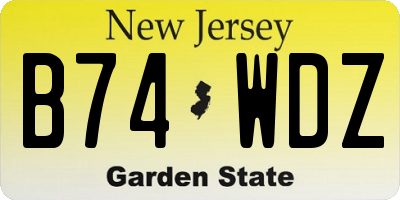 NJ license plate B74WDZ
